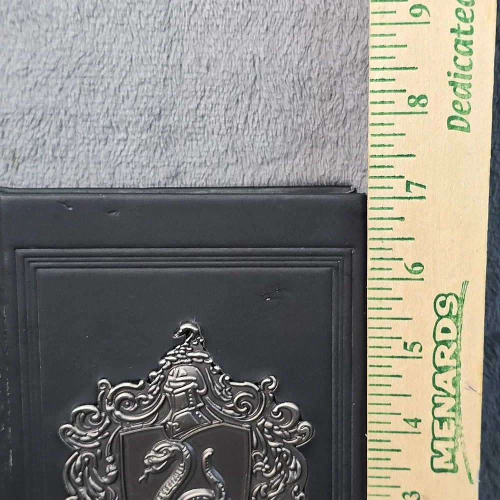 Harry Potter Slytherin Metal Crest Journal Black Faux Leather Unlined Notebook